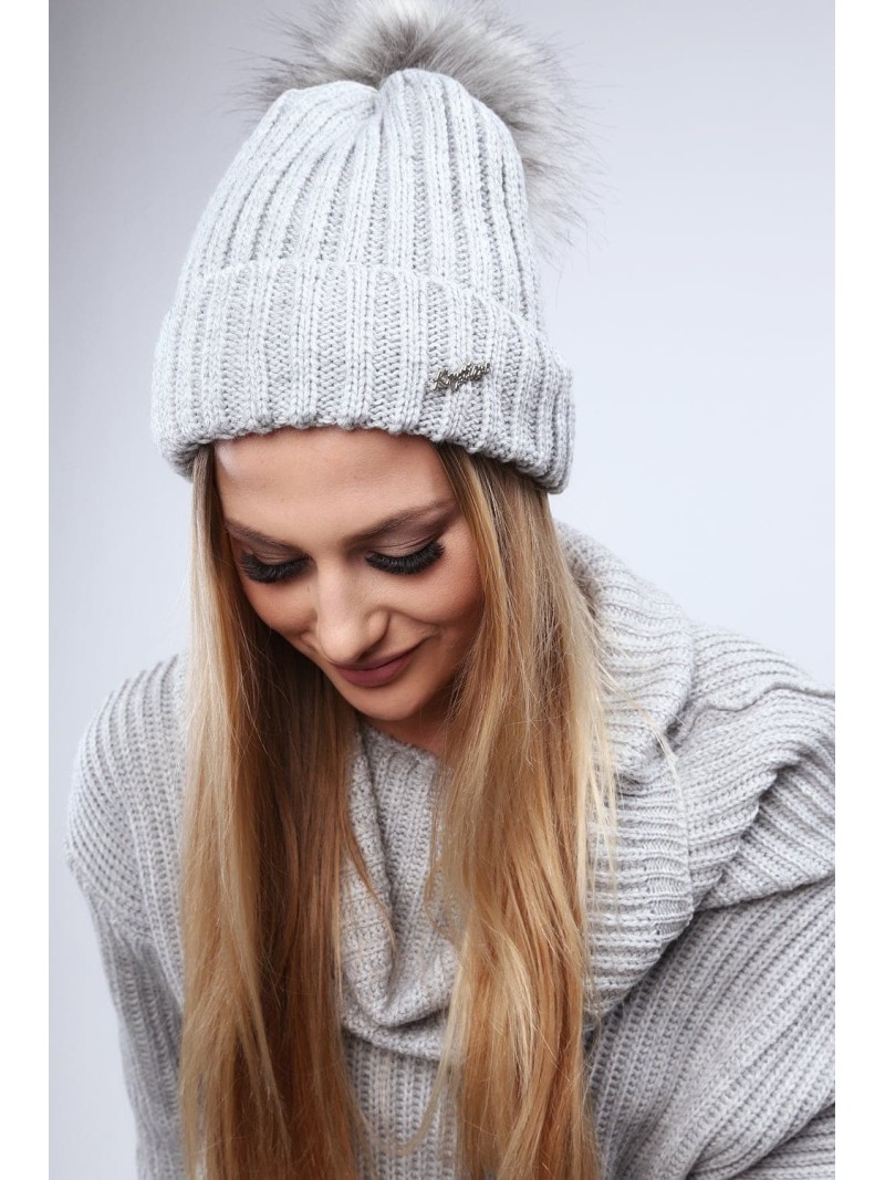 Light gray winter hat C1 - Online store - Boutique